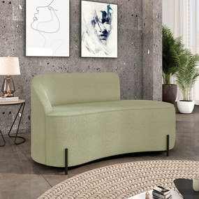 Sofá 2 Lugares Orgânico 140cm Pé Ferro Preto Morgan Bouclê - Terra - Verde Pistache