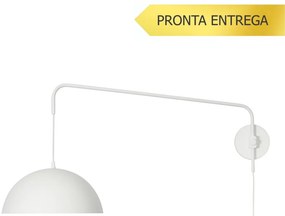 Arandela Yoná 32X95,2X44,2Cm 1Xe27 Braço Haste E Cúpula Alumínio - Usi... (BT - Branco Texturizado)