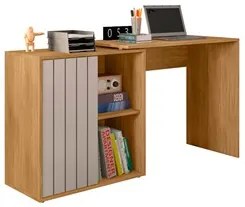 Mesa para Escritório Home Office 1 Porta Ripada Tech Mel/Cacao - Caemm