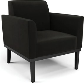 Poltrona Decorativa Isabella Pés Fixo em Madeira Preto Suede Preto G19 - Gran Belo