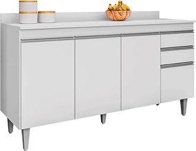 Conjunto Balcão de Cozinha com Tampo Dodoma MDP/BP Branco G96 - Gran Belo