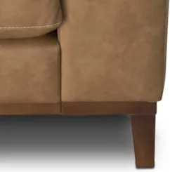 Sofá 3 Lugares Para Sala Living 240cm Ronie L08 Couro Camel  - Mpozena