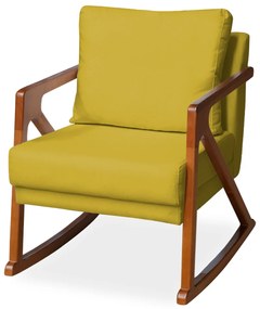 Poltrona Mona Amber Balanço Veludo Amarelo