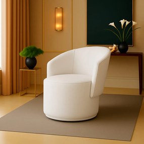 Poltrona Decorativa Orgânica Fixa para Sala Malu Sintético M11 - D'Rossi - Branco