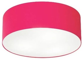 Plafon Cilíndrico Md-3005 Cúpula em Tecido 40x12cm Rosa Pink - Bivolt