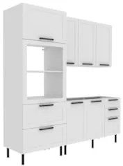 Armário Cozinha 3 Peças Balcão Para Pia CP4B Zaya Branco T01 - Mpozena