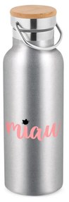 Garrafa Térmica 500 ml Gata Gatinha Miau Tamapa Bambu - Cromado