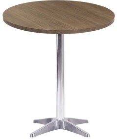 Mesa Nebraska 60 cm Tampo Imbuia Redondo Base em Aluminio - 37667 Sun House