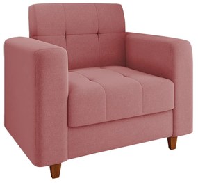 Poltrona Arezzo Linho Whisky Rose A106 Pés Chanfrado Castanho - D'Rossi