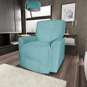 Poltrona do Papai Reclinável Orion Suede Turquesa - Sheep Estofados - Água