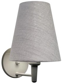 Arandela Cone Vivare Md-2007 Base Branco Cúpula em Tecido - Bivolt
