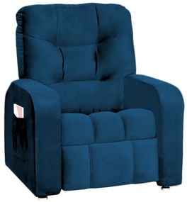 Poltrona do Papai Azera Mx7 Reclinável Suede Azul Escuro - Matrix - Azul escuro