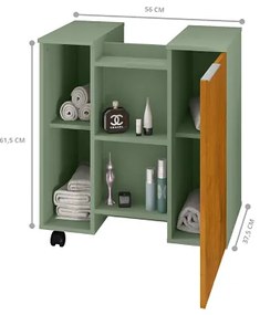 Gabinete Para Banheiro Pequin Pistache/Naturalle – Bechara Móveis