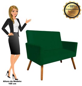 Namoradeira Nina Suede Pés Palito Castanho D'Rossi - Verde