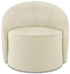 Poltrona Sala Giratória Redonda 91cm Steve Suede Bege I01  - Mpozenato