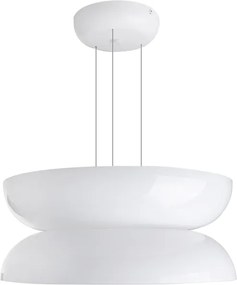 Pendente Led Metal Branco E Vidro Opalino 10W 3000K Gamela