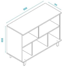 Estante 5 Nichos Linha Oslo Be66 - Branco/pinus