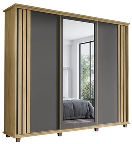 Guarda-Roupa Espanha Ripado Cinamomo/Grafite – RV Móveis