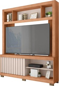 Estante TV 60 Pol 160cm Sala de Estar Ravik C01 - D'Rossi - Freijó/Off White