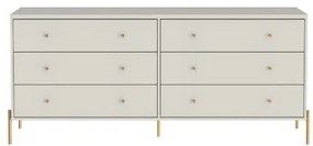 Cômoda Jasper Off White Fosco Base Dourado 1,80 MT - 69756 Sun House