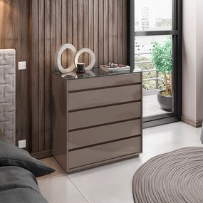 Cômoda Organizadora Ellie 5 Gavetas C02 - D'Rossi - Cinza Pérola