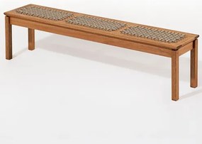 Banco Trama 3 Lugares Stain Jatobá Corda Rami 180cm - 78559 Sun House