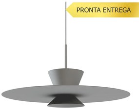 Pendente Tule Ø50X25Cm 1Xmr16 - Usina 25120/50 (BT - Branco Texturizado, Igual a Cor 1)