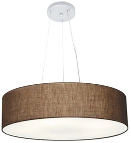 Lustre Pendente Cilíndrico Md-4136 Cúpula em Tecido 80x15cm Café - Bivolt