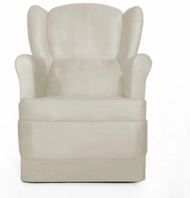 Poltrona Ana de Amamentação com Balanço Suede Bege