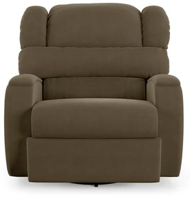 Poltrona do Papai Sala de Cinema Reclinável Kylie Glider Manual Giratória Massagem USB Veludo Capuccino G23