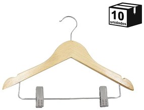 Kit 10 Cabides De Madeira com Verniz Marfim infantil