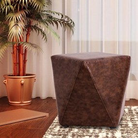 Kit 02 Puffs Decorativo Sala de Estar Blois Pvc Marrom G15 - Gran Belo