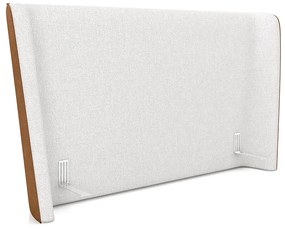 Cabeceira Design para Cama de Casal Torres Pés em Madeira PU/Bouclê Caramelo/Off White G91 - Gran Belo