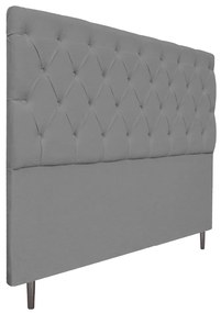 Cabeceira Estofada Liverpool 140 cm Casal Corano Cinza - ADJ Decor