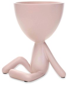 Vaso Decorativo Bob Robert Plant em Poliresina Rosa 14,5x11x12 cm - D'Rossi