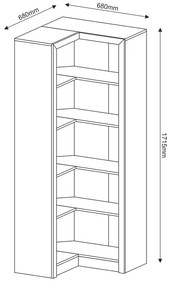 Armário Estante de Canto Alto para Escritório Home Office ME4132 MDP Nogal G69 - Gran Belo