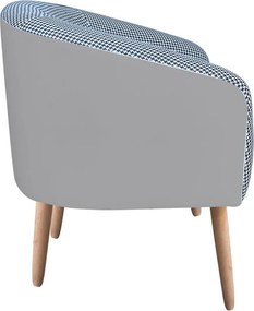 POLTRONA STELLA LINHO A72 COM CORINO PES - Cinza
