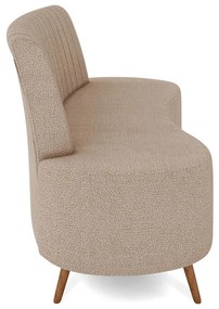 Sofá 2 Lugares Living 135cm Pé Palito Maraú Bouclê K01 - D'Rossi - Creme