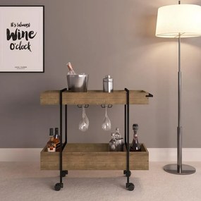 Carrinho Bar Industrial Adega Steel Quadra Vermont/Preto