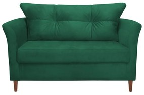 Namoradeira Ibis Decorativa 2 Lugares 1,35 m Recepção Quarto Sala Suede Verde Bandeira