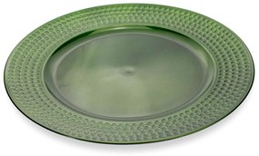 Sousplat de Plástico Verde com Relevo Lateral 33 cm - D'Rossi