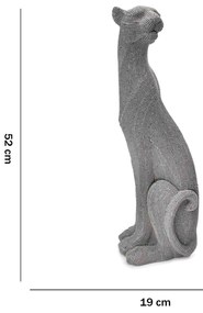 Escultura Decorativo Pantera Em Poliresina Cinza 52x19x17 Cm - D'Rossi