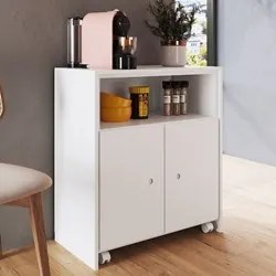 Balcão Multiuso com Mesa Retrátil Funcionale A05 Branco - Mpozenato