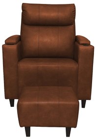 Poltrona do Papai com Puff USB e Porta Copos Ravella PU R04 - D'Rossi
 - Ocre