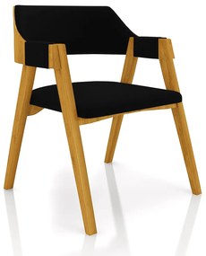 Conjunto Mesa de Jogos Carteado Bellagio Tampo Reversível e 6 Cadeiras Madeira Poker Base Cone Veludo Preto/Mel G42 - Gran Belo