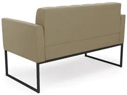Sofá Namoradeira e 2 Poltronas Base Industrial Preto Ana Suede Marrom