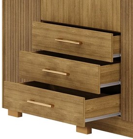 Guarda Roupa Espanha 4 Portas e 3 Gavetas Nature/Brisa - Vila Rica Móveis