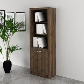 Armário Estante Alto para Escritório Home Office ME4110 MDP Nogal G69 - Gran Belo