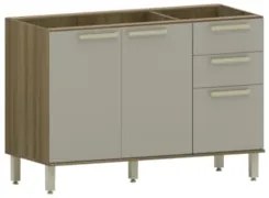 Balcão de Cozinha Para Pia 120cm Nádia Mocca/Avelã L01 - Mpozenato