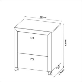 Gaveteiro Arquivo Escritório Home Office 2 Gavetas Branco